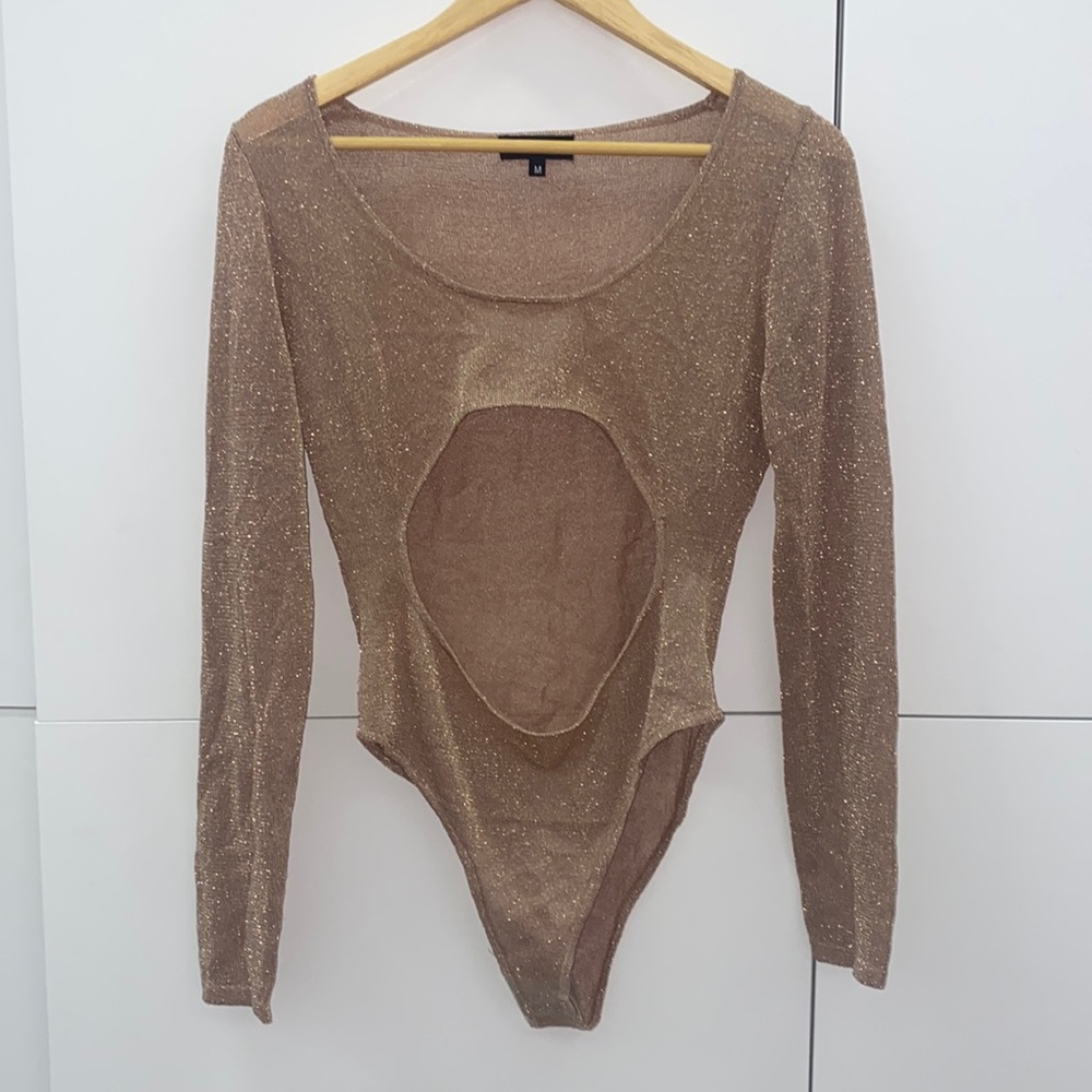 Cut Out Sparkle Bodysuit